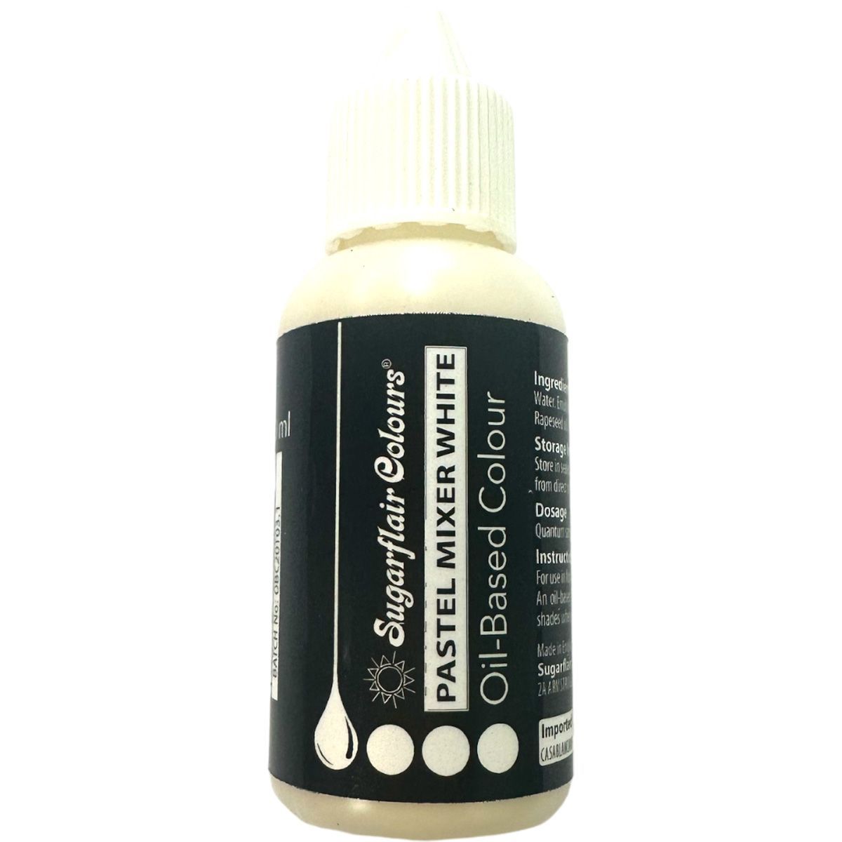 Sugarflair Pastel Mixer White OIL BASED 30ml-Χρώμα Λαδιού Λευκό