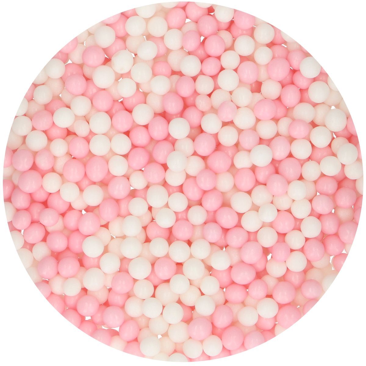 FunCakes Soft Sugar Pearls 4-6mm -PINK &amp; WHITE  Μαλακές  Πέρλες Ζάχαρης - Ροζ &amp; Λευκό 60γρ
