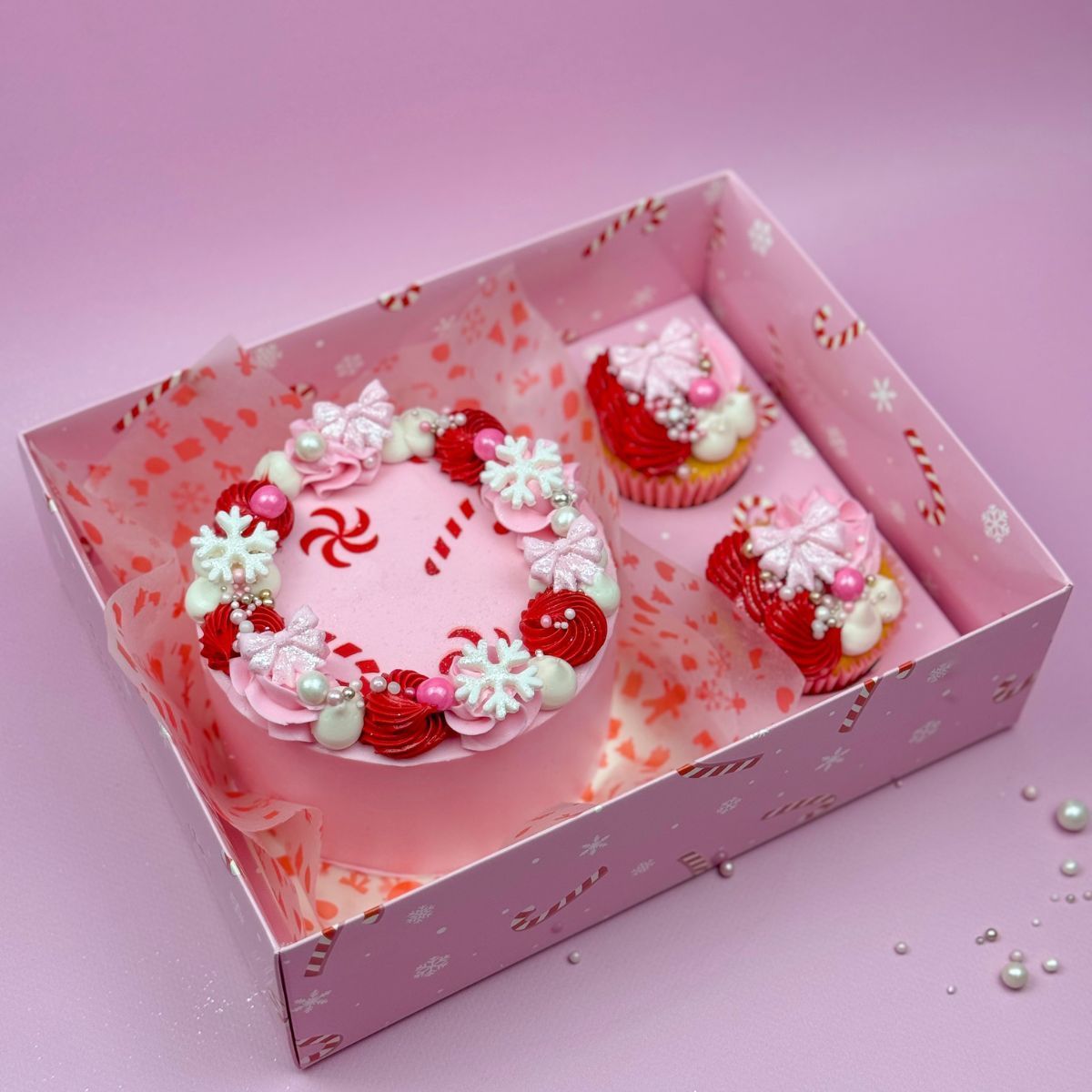 Treat &amp; Cupcake Box -CANDY CANES-Κουτί Γλυκών