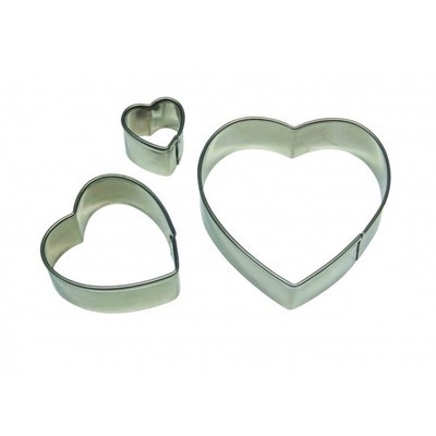 PME Geometric Basics -Set of 3 -HEART Cutters - Σετ 3τεμ κουπ πατ Βασική σειρά Καρδιές