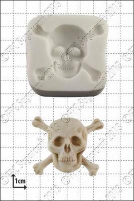 FPC Silicone Mould -SKULL &amp; CROSSBONES -Καλούπι Σιλικόνης Νεκροκεφαλή με Κόκκαλα