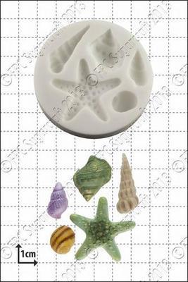 FPC Silicone Mould -SHELLS &amp; STARFISH -Καλούπι Σιλικόνης Αστερίας &amp; Κοχύλια