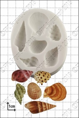 FPC Silicone Mould -SHELLS -SEASHELLS -Καλούπι Σιλικόνης 6 Κοχύλια