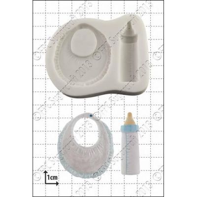 FPC Silicone Mould -BIB &amp; BOTTLE -Καλούπι Σιλικόνης Σαλιάρα &amp; Μπιμπερό