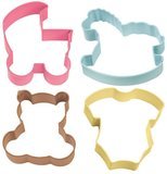 Wilton Cookie Cutter Set of 4 -BABY -PRAM, ROCKING HORSE, TEDDY, ONESIE - Σετ 4τεμ κουπ πατ Μωρό - Καρότσι, φορμάκι, κουνιστό αλογάκι, αρκουδάκι 7.6εκ