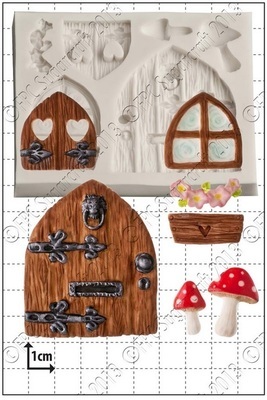 FPC Silicone Mould -FAIRY DOOR &amp; WINDOWS -Καλούπι Σιλικόνης  Πόρτα &amp; Παράθυρο Νεράϊδας