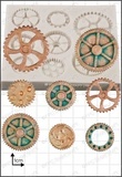 FPC Silicone Mould -STEAM PUNK COGS &amp; GEARS No.2 -Καλούπι Σιλικόνης Γρανάζια &amp; Τροχοί no.2