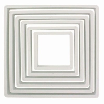 PME Geometric Basics -Set of 6 -SQUARE Cutters 6pcs -Σετ 6τεμ κουπ πατ Πλαστικά Βασική Σειρά Τετράγωνα