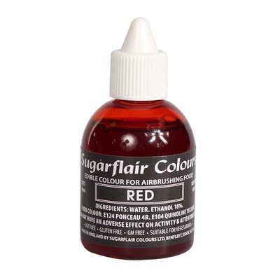 Sugarflair Airbrush Colour -MATT RED -Χρώμα Αερογράφου Ματ Κόκκινο 60ml