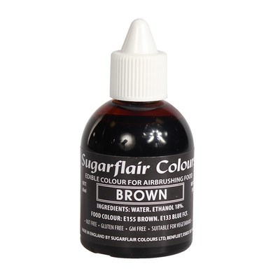 Sugarflair Airbrush Colour -MATT BROWN -Χρώμα Αερογράφου Ματ Καφέ 60ml
