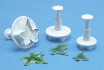 PME Plunger Cutters -Set of 3 -IVY LEAF -Σετ 3τεμ κουπ πατ με Εκβολέα Ανάγλυφο Φύλλο Κισσού