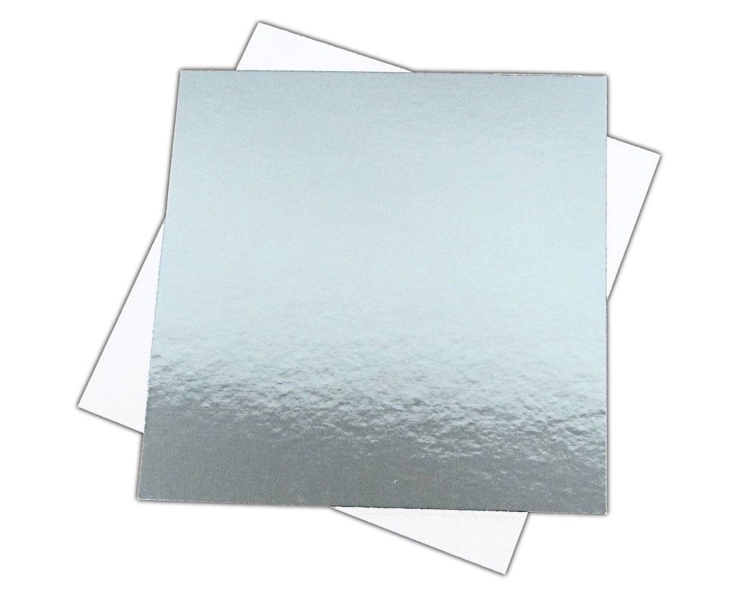 Basic Silver/White Cake Disk -SQUARE 15εκ (6&quot;)-Λεπτός Ασημένιος/Λευκός Δίσκος - Τετράγωνος 15εκ