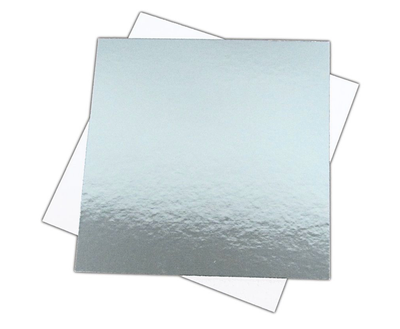 Basic Silver/White Cake Disk -SQUARE 15εκ (6&quot;)-Λεπτός Ασημένιος/Λευκός Δίσκος - Τετράγωνος 15εκ