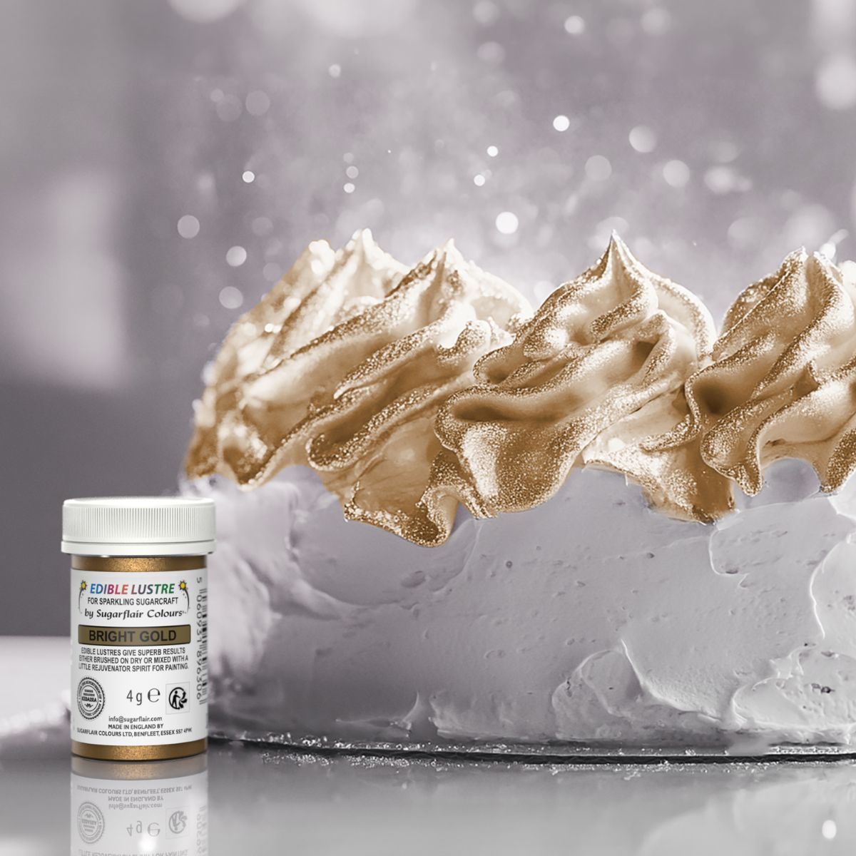 Sugarflair Edible Lustre BRIGHT GOLD - Βρώσιμη Σκόνη Μεταλλική Χρυσή 4γρ