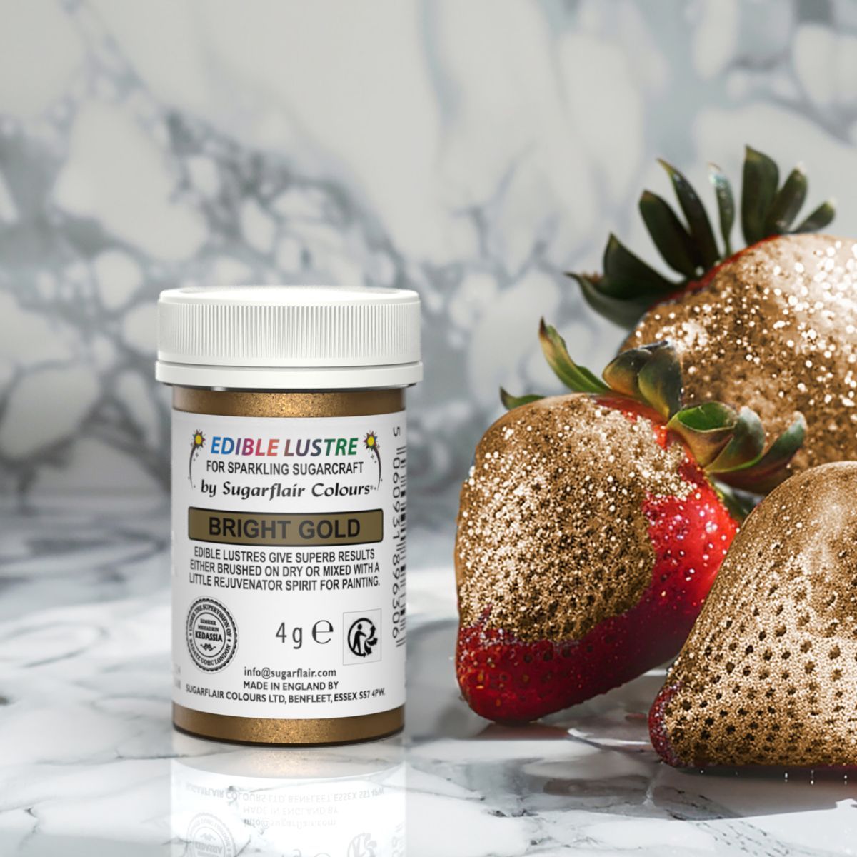 Sugarflair Edible Lustre BRIGHT GOLD - Βρώσιμη Σκόνη Μεταλλική Χρυσή 4γρ