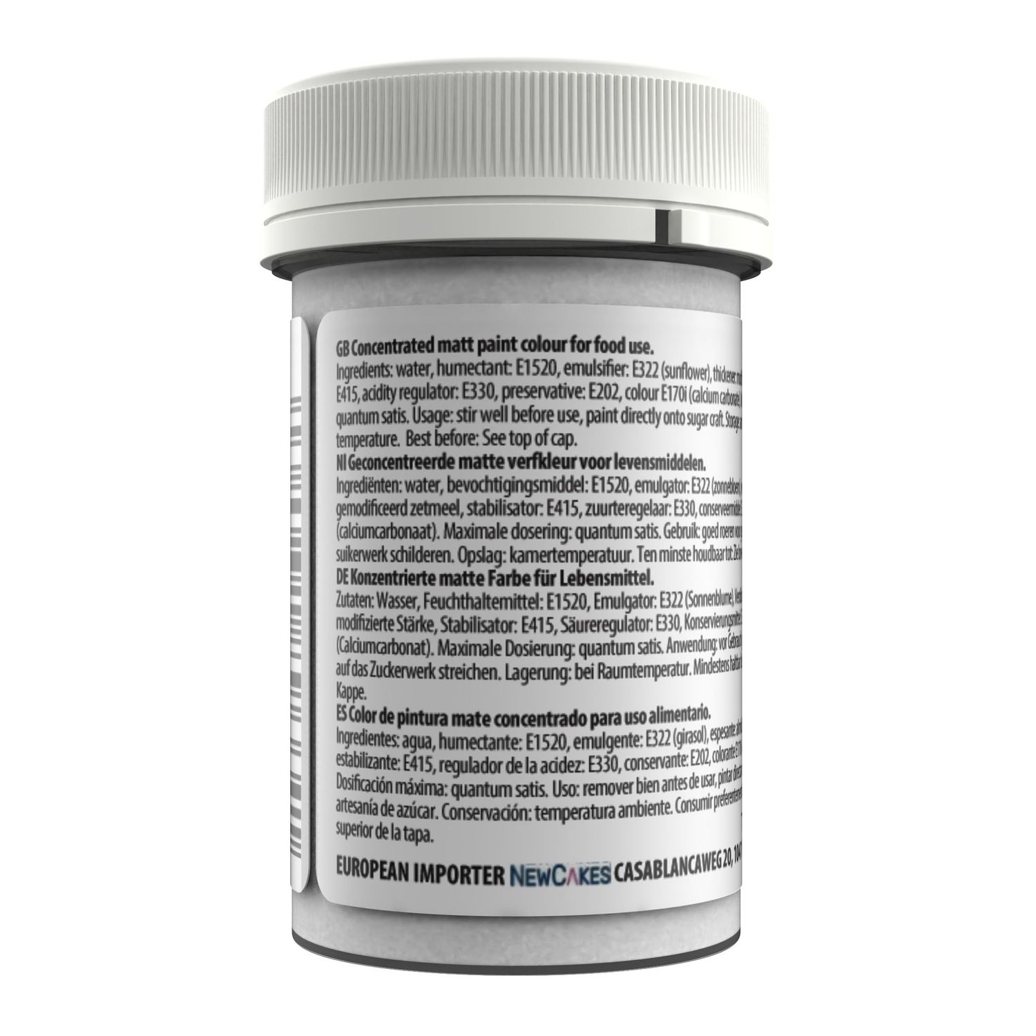 Sugarflair Matt Food Paints -WHITE -Ματ Βρώσιμο Χρώμα Ζωγραφικής -Λευκό 25ml