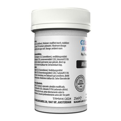 Sugarflair Matt Food Paints -WHITE -Ματ Βρώσιμο Χρώμα Ζωγραφικής -Λευκό 25ml