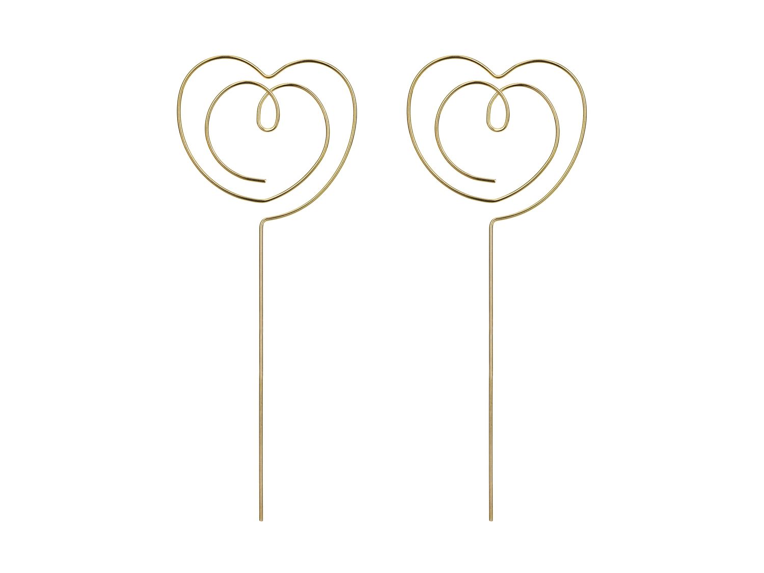 PartyDeco Topper OPEN HEART -Gold 2τμχ-Τόπερ χρυσή καρδιά σετ 2