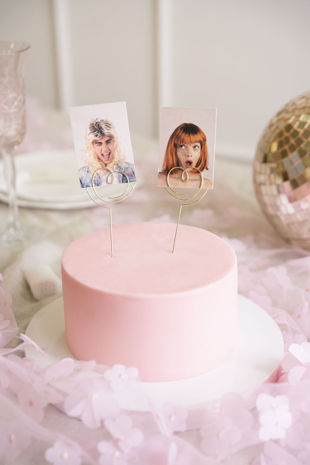 PartyDeco Topper OPEN HEART -Gold 2τμχ-Τόπερ χρυσή καρδιά σετ 2