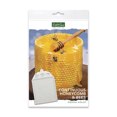 Katy Sue Silicone Embossing Mat -Continuous HONEYCOMB &amp; BEES Πατάκι Σιλικόνης Κηρήθρα &amp; Μέλισσες