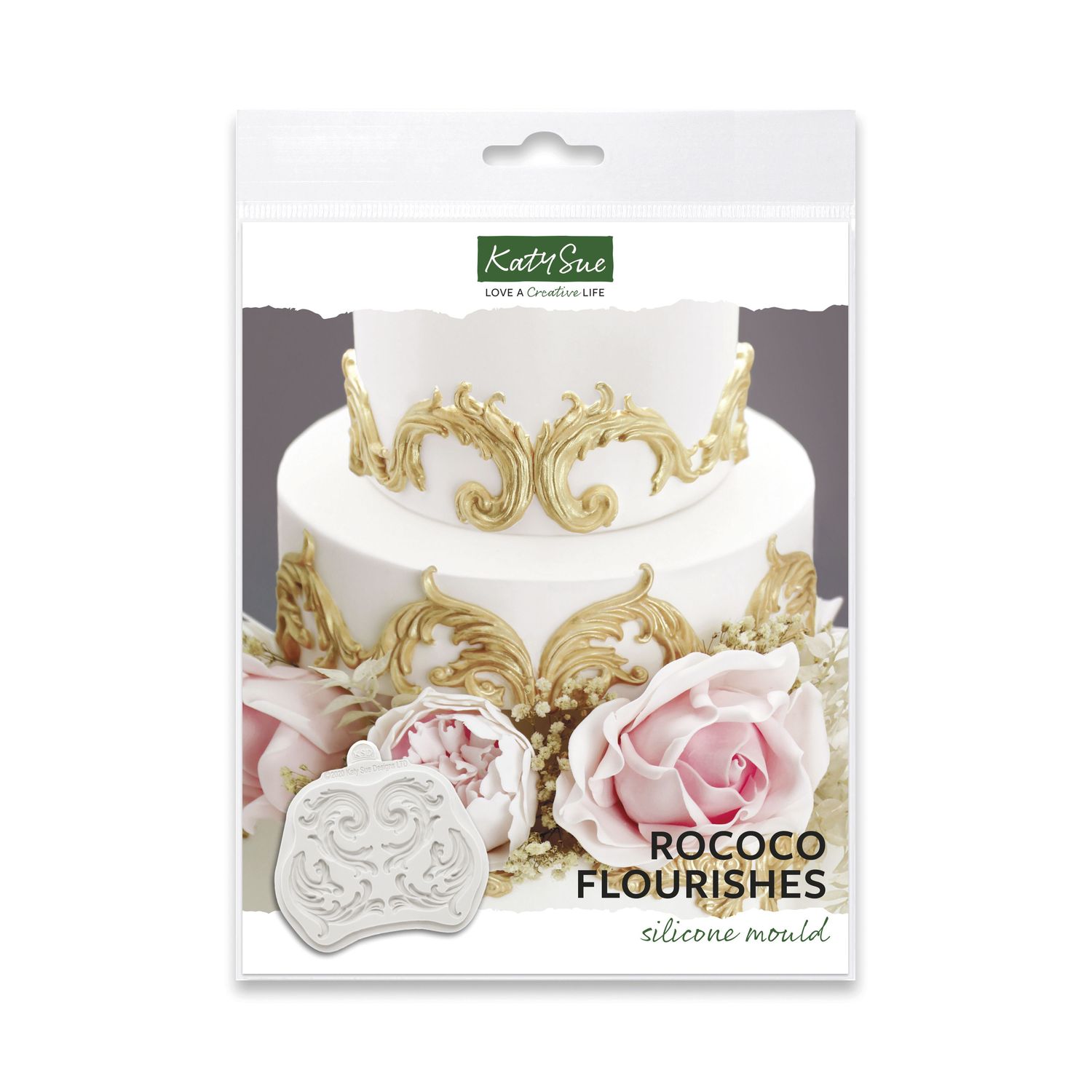 Katy Sue Silicone Mould -SWIRL DESIGN FLOURISHES -Καλούπι Σιλικόνης Περίτεχνων Σχεδίων