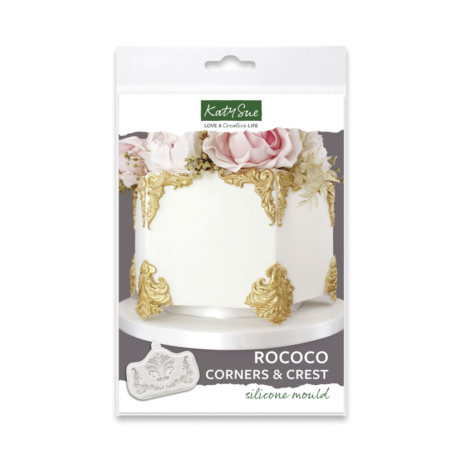Katy Sue Silicone Mould -SWIRL DESIGN CORNERS &amp; CREST -Καλούπι Σιλικόνης για Περίτενχες Κόρυφές και Γωνίες