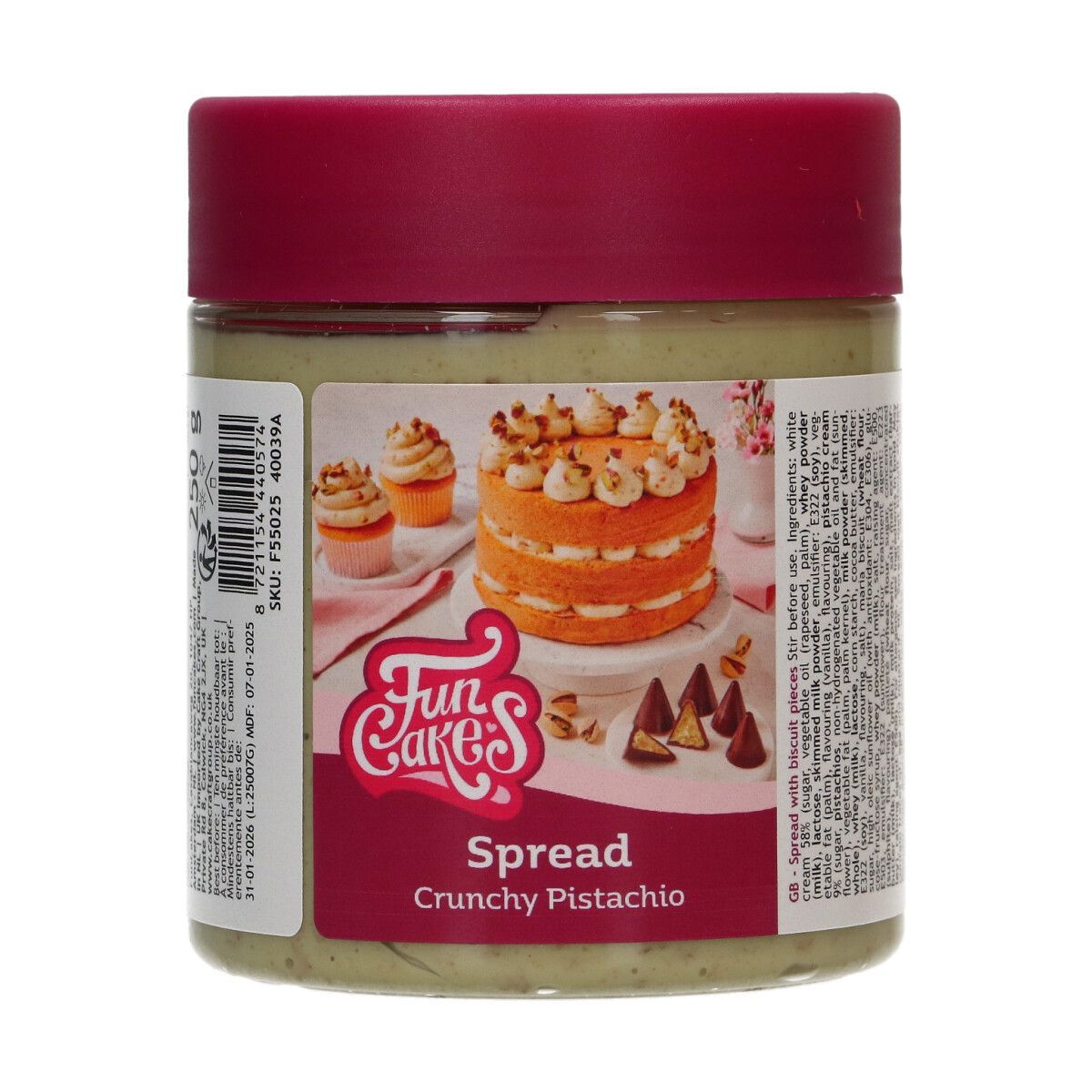 FunCakes Spread 250g CRUNCHY PISTACHIO-Τραγανό Άλειμμα Φυστικιού