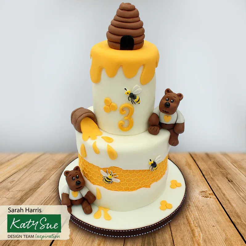 Katy Sue Silicone Embossing Mat -Continuous HONEYCOMB &amp; BEES Πατάκι Σιλικόνης Κηρήθρα &amp; Μέλισσες