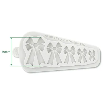 Katy Sue Silicone Mould -BOWS WITH LONG TAILS Καλούπι Σιλικόνης  5 Φιόγκοι