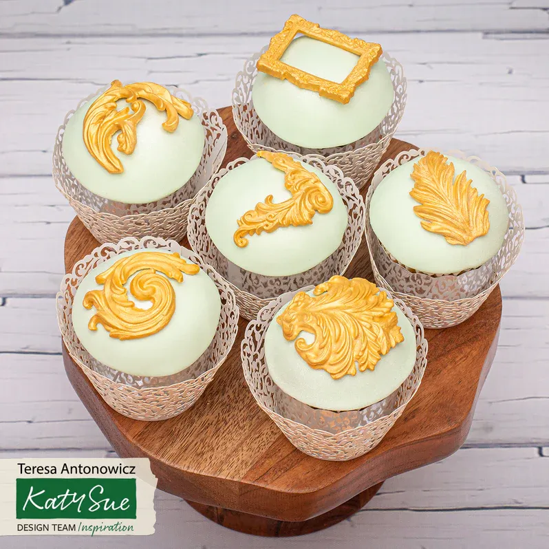 Katy Sue Silicone Mould -SWIRL DESIGN CORNERS &amp; CREST -Καλούπι Σιλικόνης για Περίτενχες Κόρυφές και Γωνίες