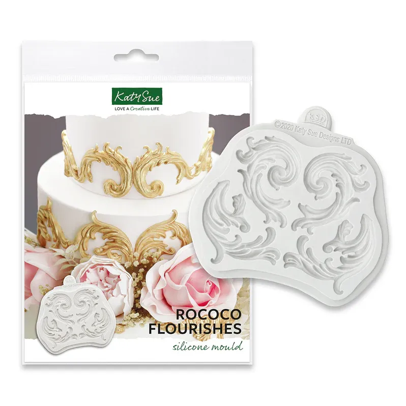 Katy Sue Silicone Mould -SWIRL DESIGN FLOURISHES -Καλούπι Σιλικόνης Περίτεχνων Σχεδίων