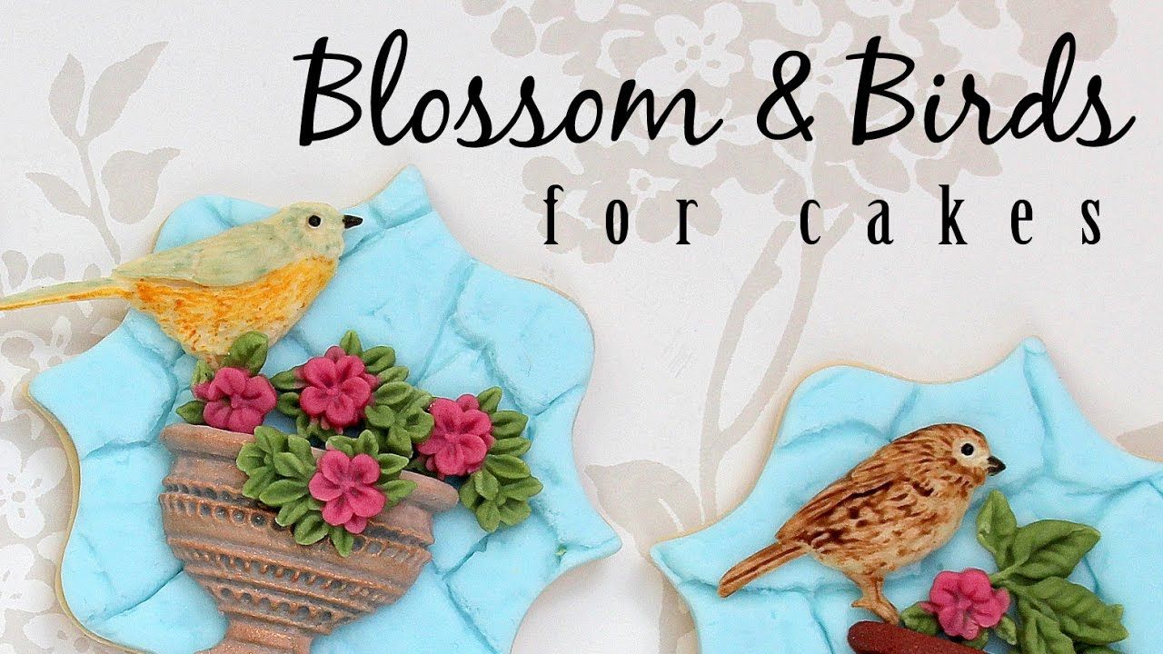 Katy Sue Silicone Mould -BLOSSOMS &amp; BIRDS Καλούπι Σιλικόνης Άνθη και Πουλιά