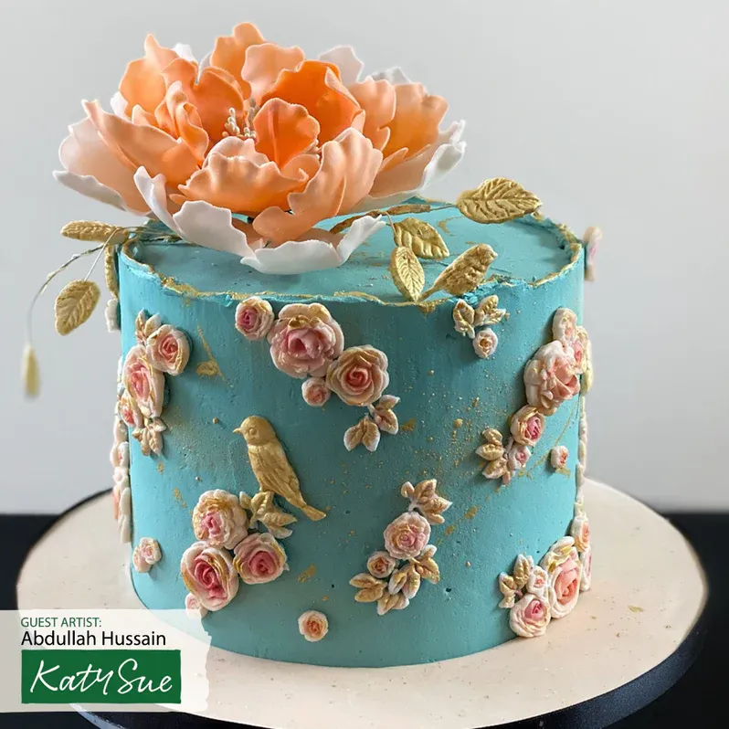 Katy Sue Silicone Mould -BLOSSOMS &amp; BIRDS Καλούπι Σιλικόνης Άνθη και Πουλιά