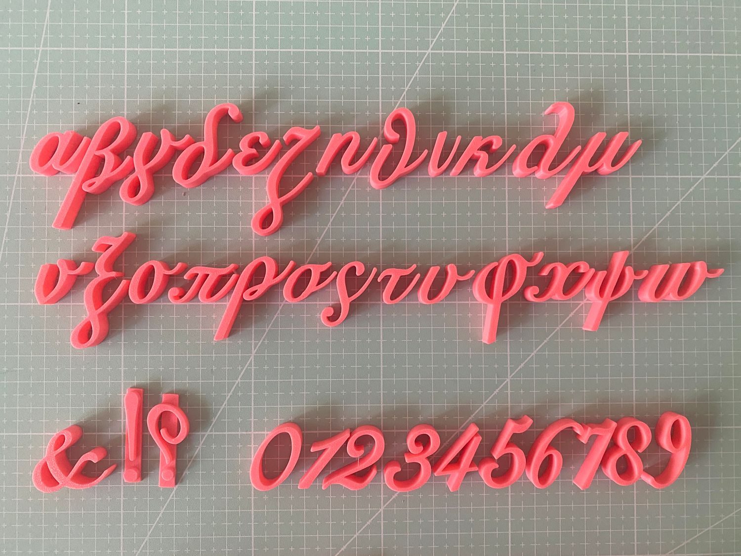 CBS Font Stamp &#39;FANCY&#39; Σφραγίδες με Ελληνικά Γράμματα &amp; Νουμερα MEDIUM