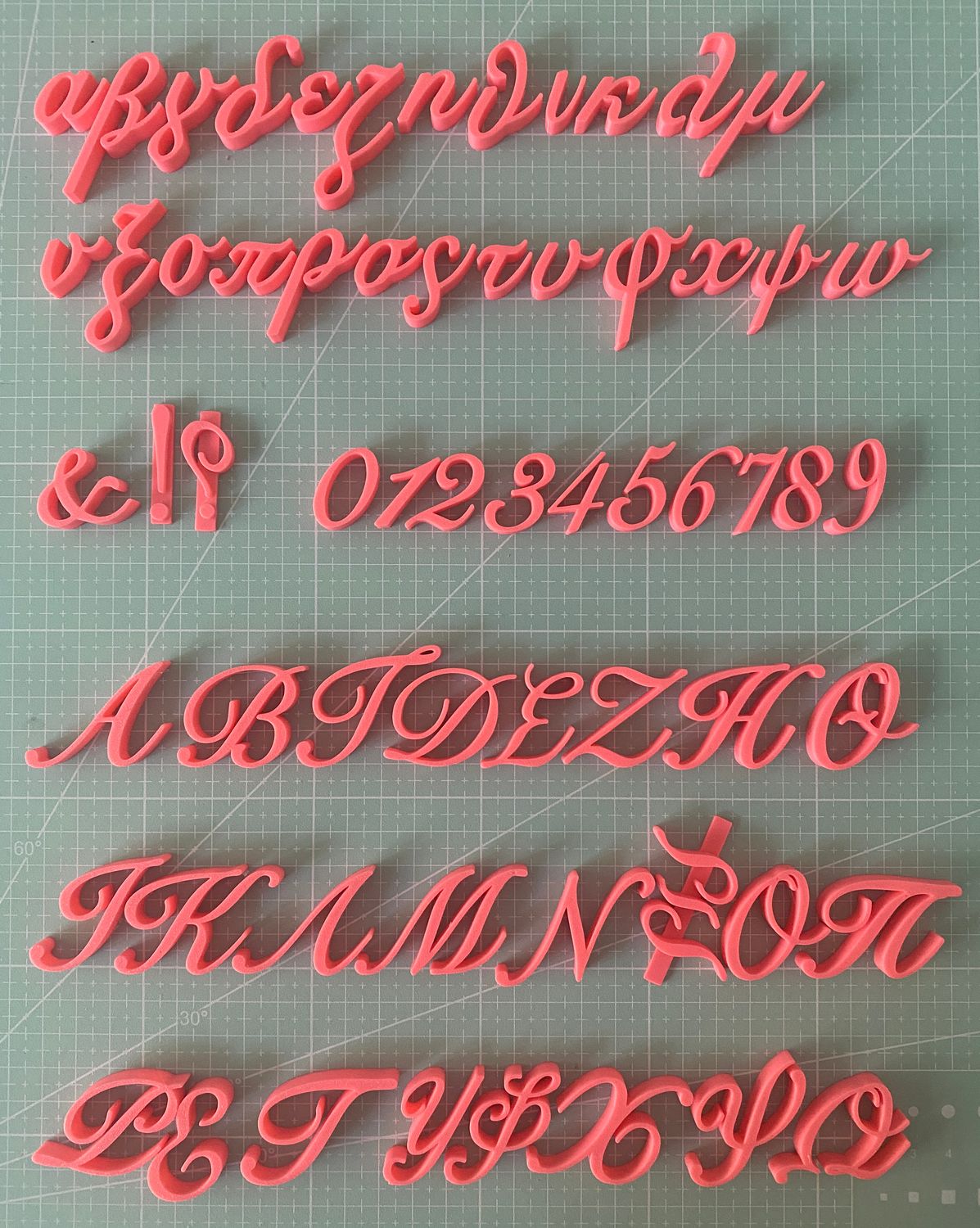 CBS Font Stamp &#39;FANCY&#39; Σφραγίδες με Ελληνικά Γράμματα &amp; Νουμερα MEDIUM