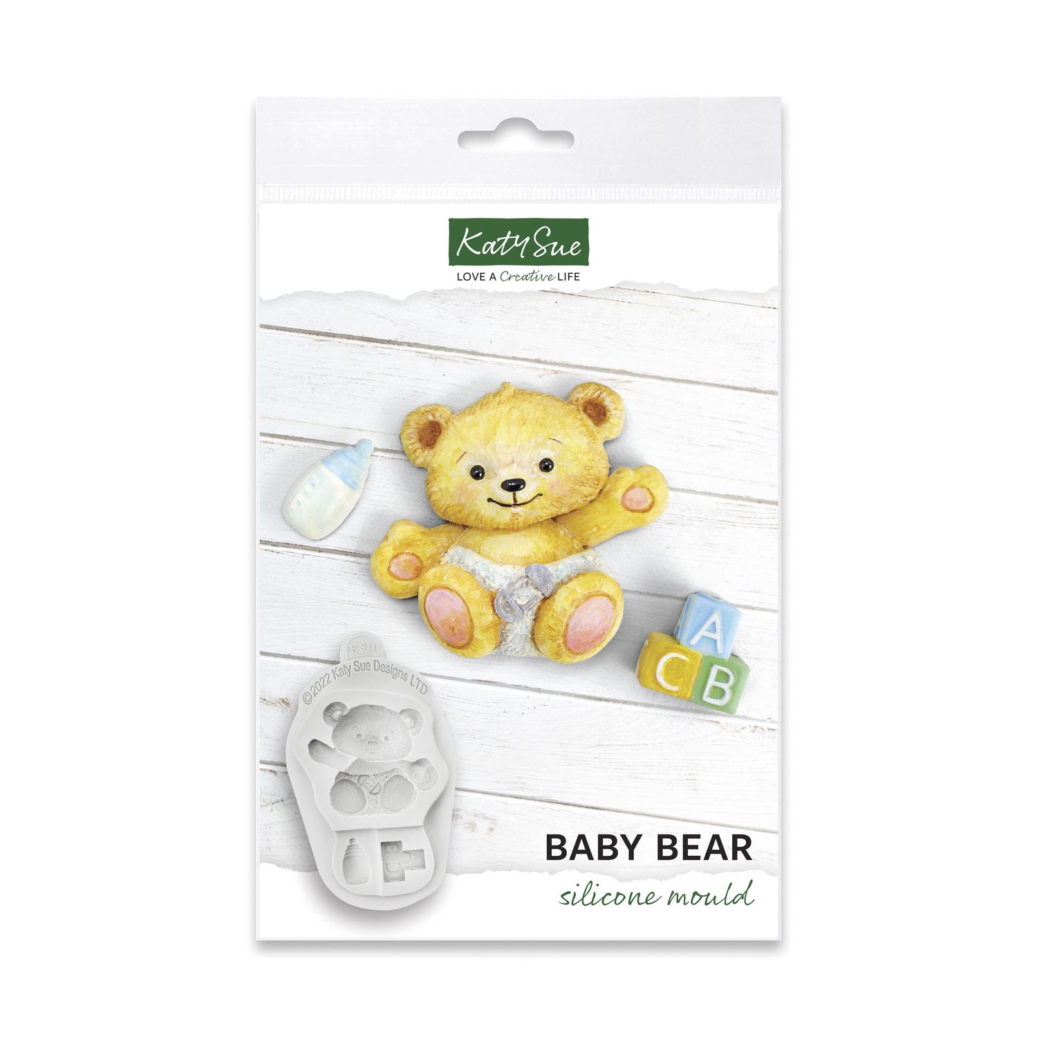 Katy Sue Silicone Mould -BABY BEAR &amp; BOTTLE -Καλούπι Σιλικόνης Αρκουδάκι