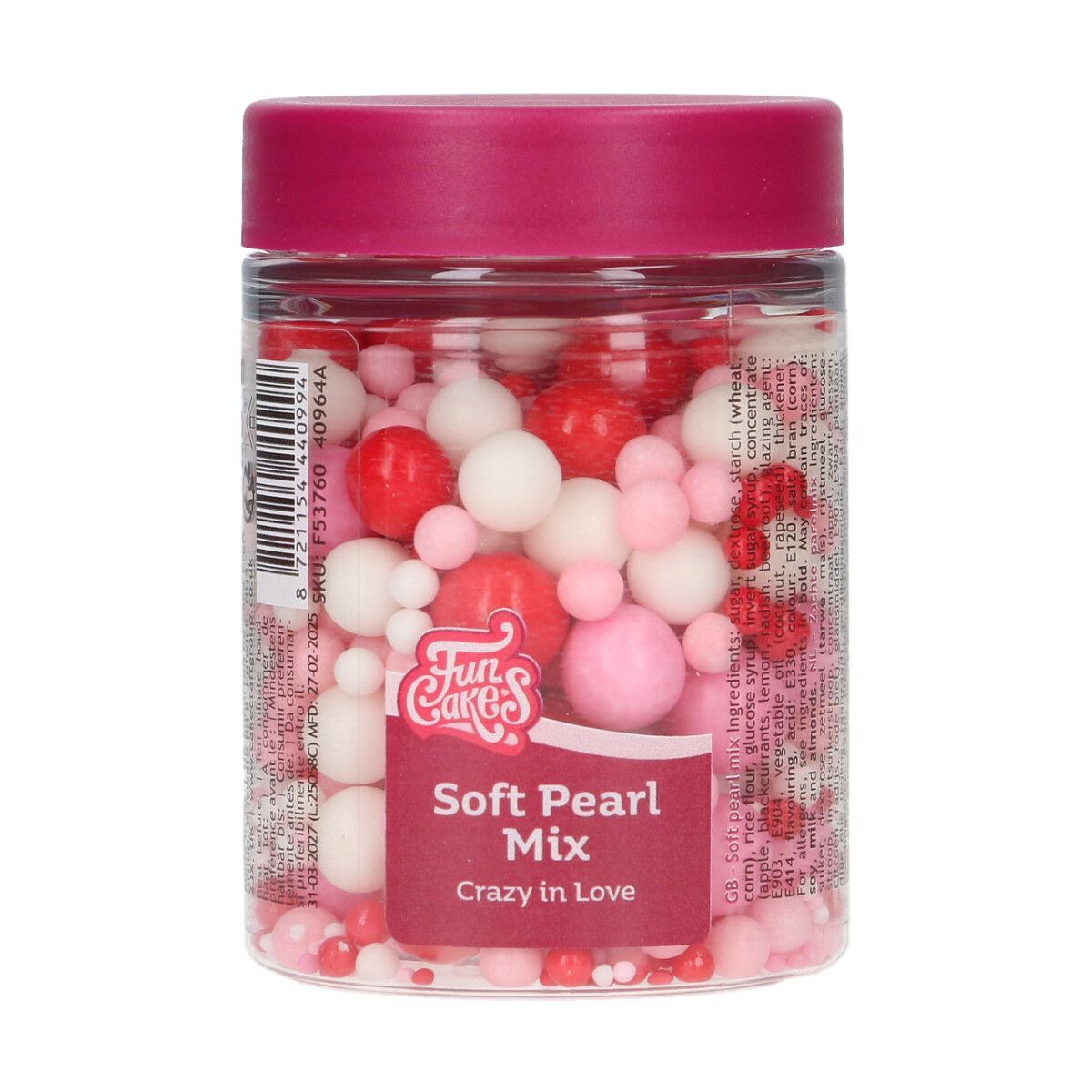 FunCakes Soft Pearls Mix CRAZY IN LOVE 80g- Μαλακές Πέρλες mix