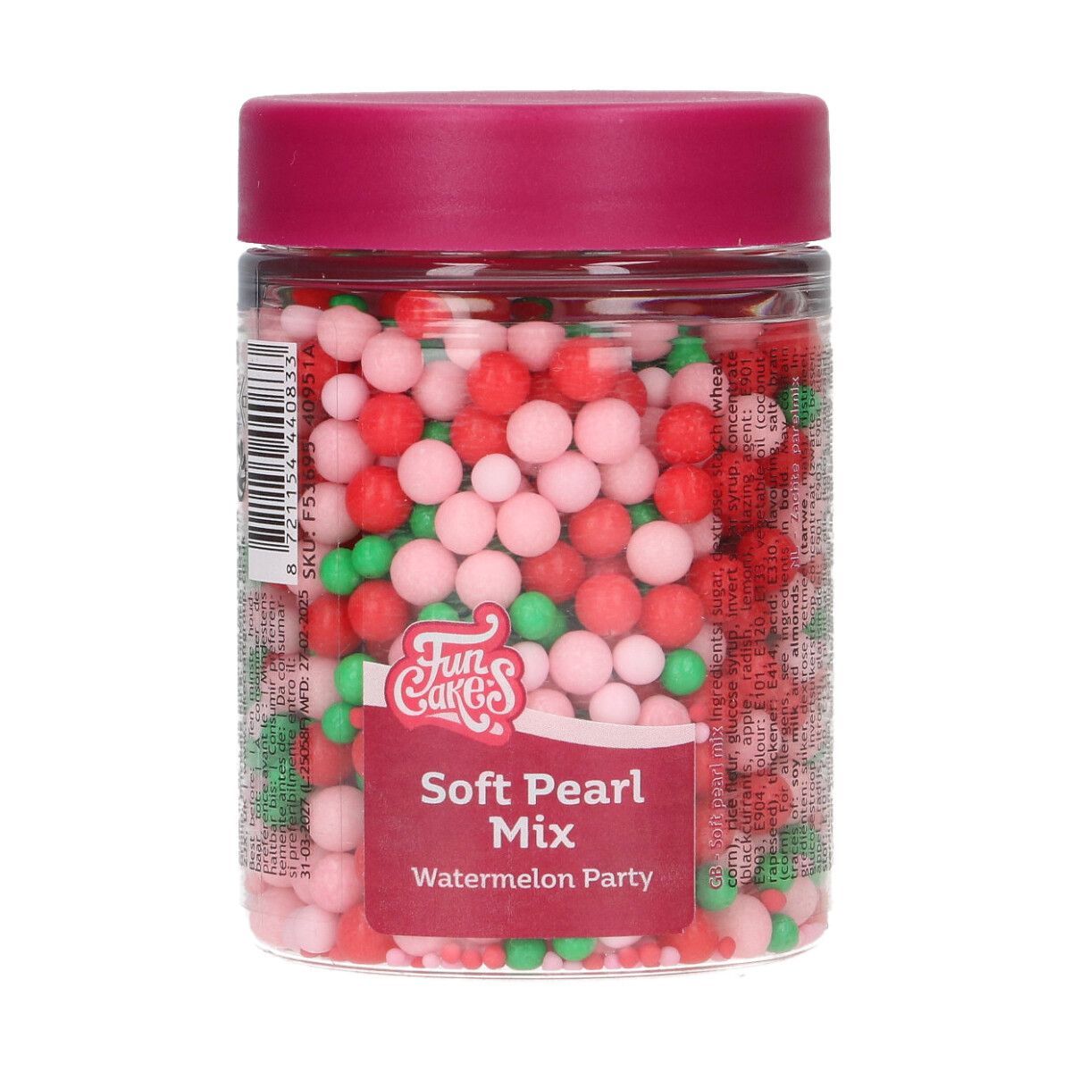 FunCakes Soft Pearls Mix WATERMELON PARTY 80g-Μαλακές Πέρλες mix