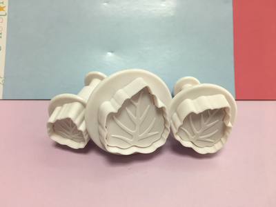 Cake Star Plunger Cutters -ROUND LEAF  - Σετ 3 τεμ κουπ πατ Φύλλα με Εκβολέα