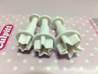 Cake Star Plunger Cutters -STARS -SMALL - Σετ 3 τεμ κουπ πατ  Αστέρια Μικρά με εκβολέα