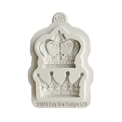 Katy Sue Silicone Mould -CROWNS -2 DESIGNS -Καλούπι Σιλικόνης  Στέμμα / κορώνα με 2 Σχέδια