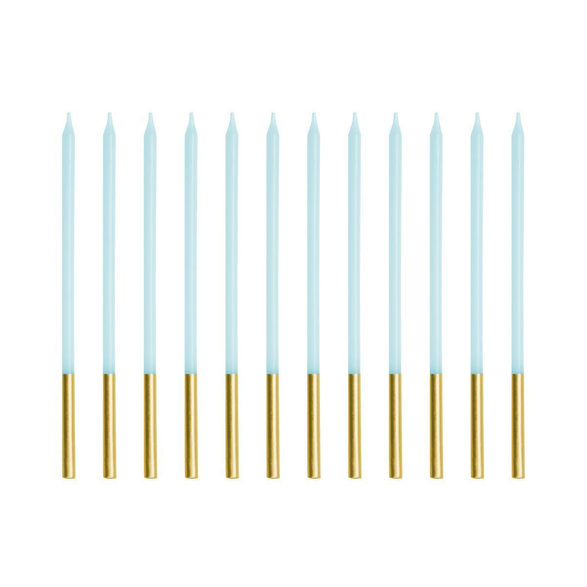 PartyDeco Candles  TALL BLUE &amp; GOLD  -Κεράκια 14εκ σε Μεταλλικό και Γαλάζιο 12 τεμ