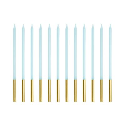 PartyDeco Candles  TALL BLUE &amp; GOLD  -Κεράκια 14εκ σε Μεταλλικό και Γαλάζιο 12 τεμ