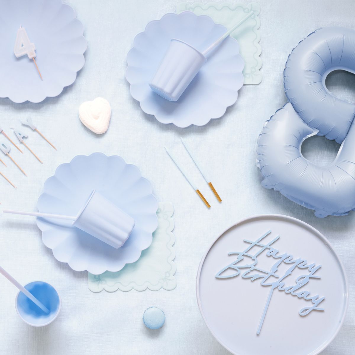 PartyDeco Candles  TALL BLUE &amp; GOLD  -Κεράκια 14εκ σε Μεταλλικό και Γαλάζιο 12 τεμ