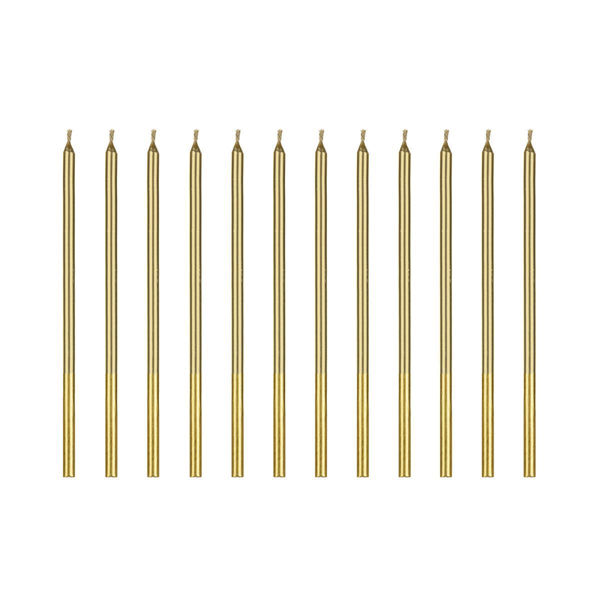PartyDeco Candles  TALL GOLD  -Κεράκια 14εκ σε Μεταλλικό και Γαλάζιο 12 τεμ