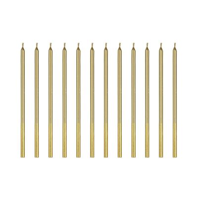 PartyDeco Candles  TALL GOLD  -Κεράκια 14εκ σε Μεταλλικό Χρυσό 12 τεμ
