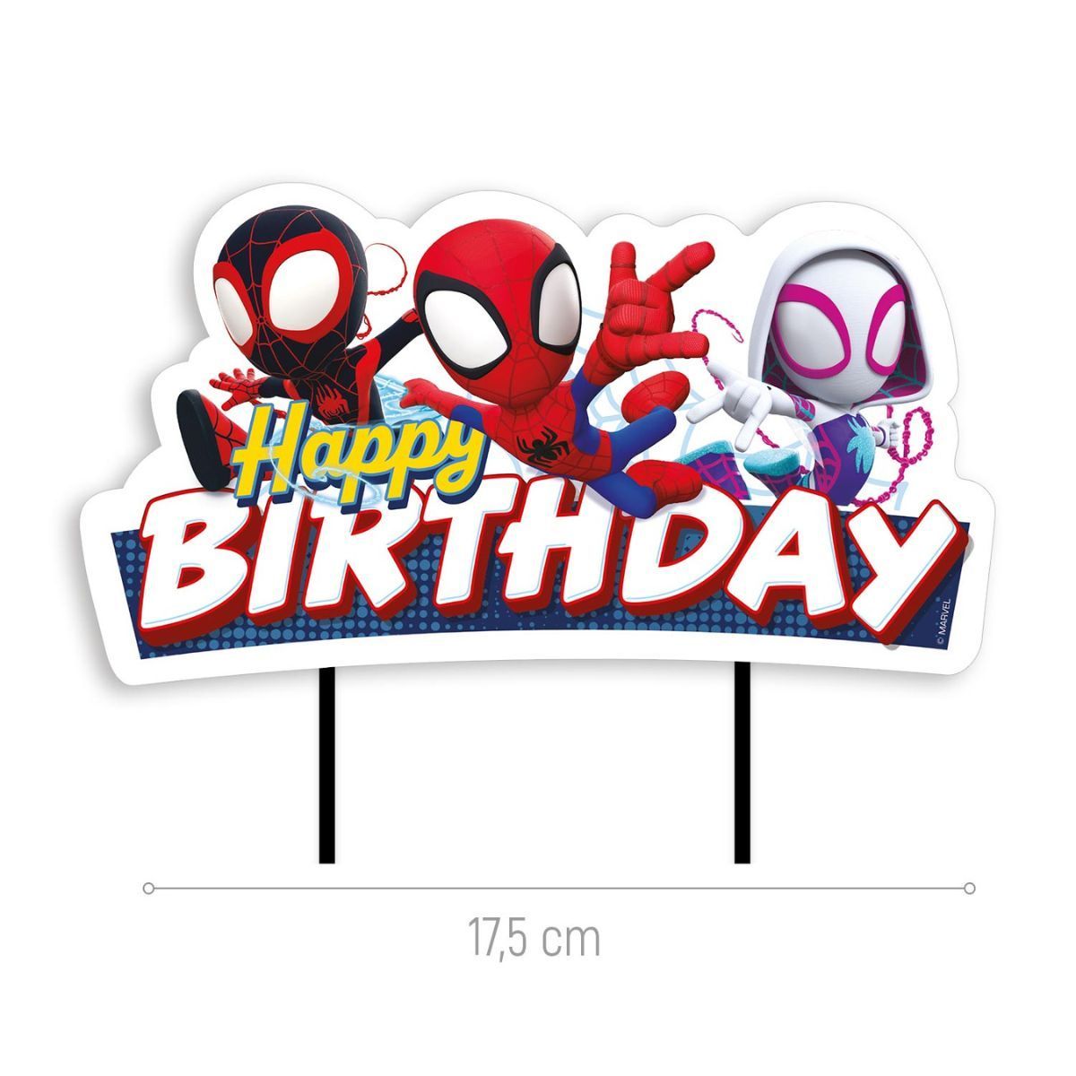 DEKORA Cake Topper Spidey Hero Happy Birthday Cake Topper 17 cm