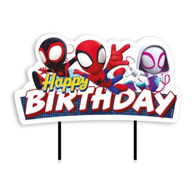 DEKORA Cake Topper Spidey Hero Happy Birthday Cake Topper 17 cm