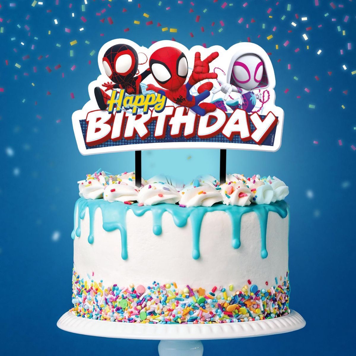 DEKORA Cake Topper Spidey Hero Happy Birthday Cake Topper 17 cm