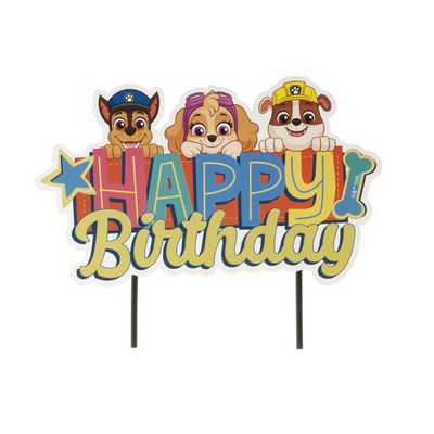 DEKORA Cake Paw Patrol Happy Birthday Cake Topper 17 cm-Τόπερ Paw Patrol